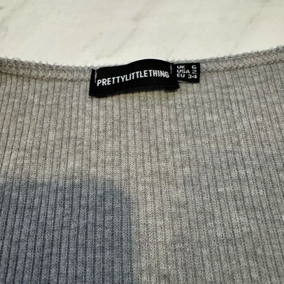 [Pretty little thing] gray Ribbed Knit Dress #9 - Picture 4 of 5